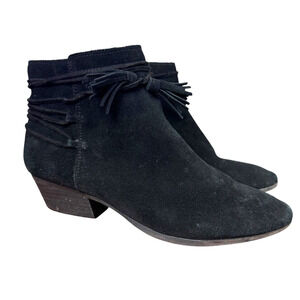 Vince Camuto Carlina Womens Black Suede Ankle Boots Booties Shoes Leather 7.5